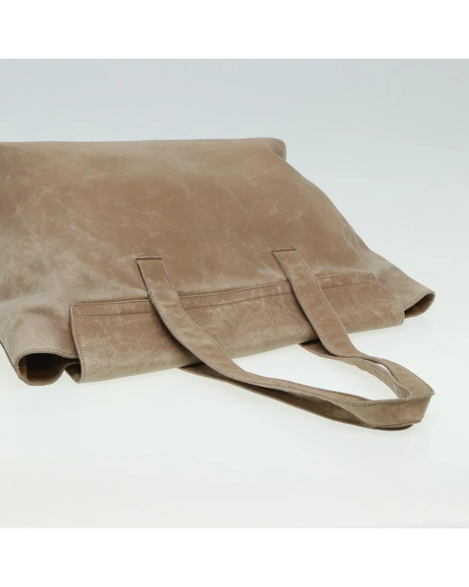 Leather Tote Bag Set with Distressed Detailing
