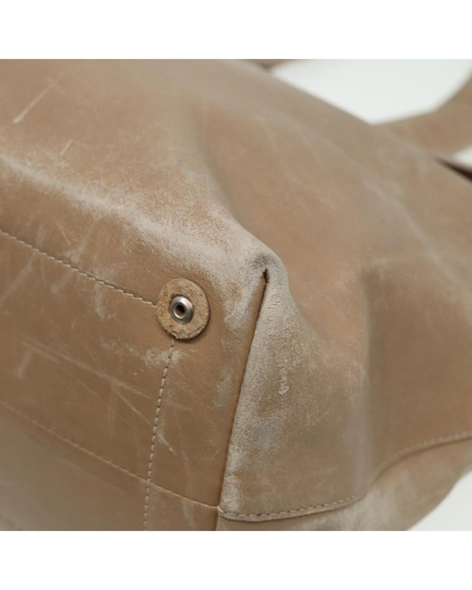 Leather Tote Bag Set with Distressed Detailing