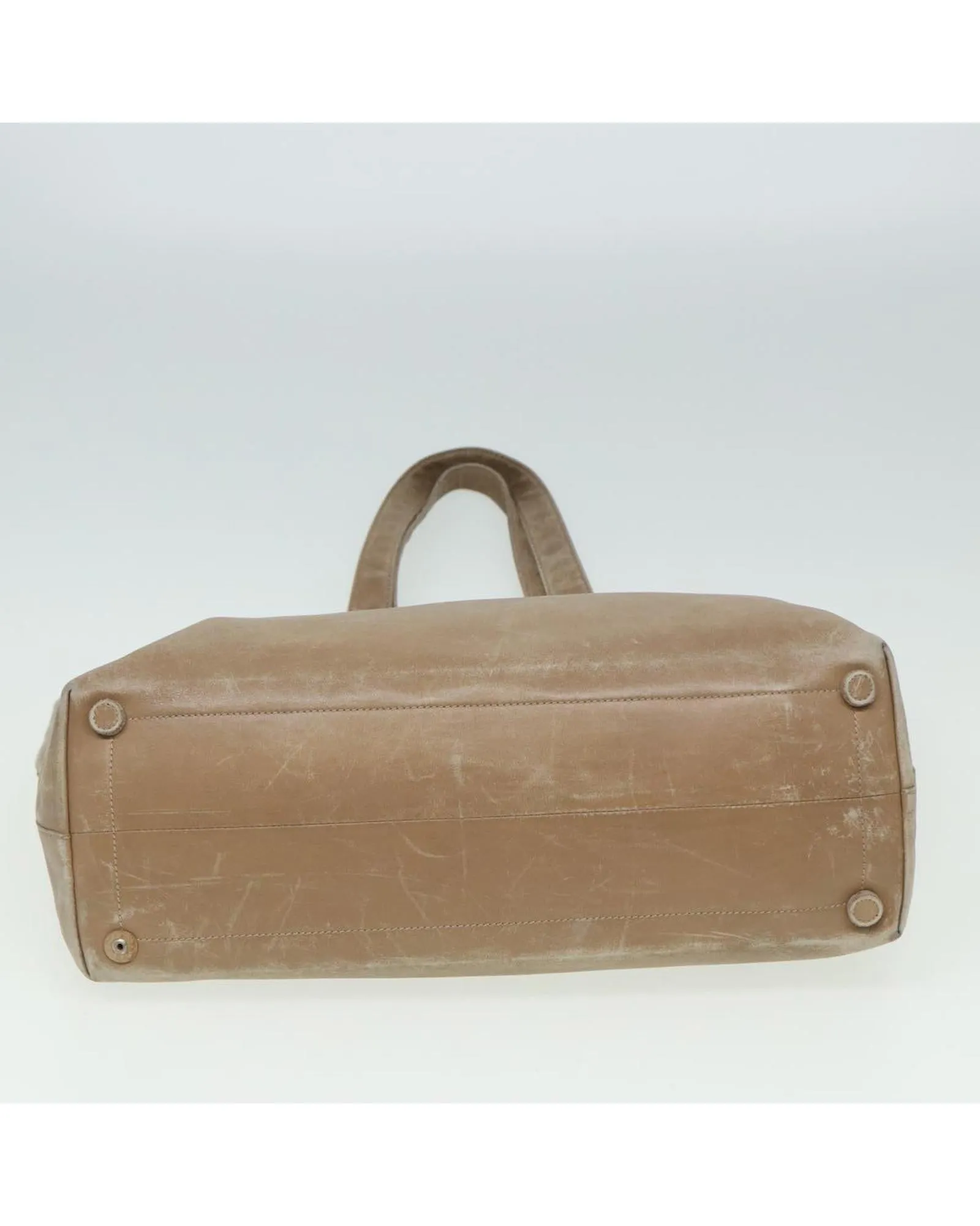Leather Tote Bag Set with Distressed Detailing