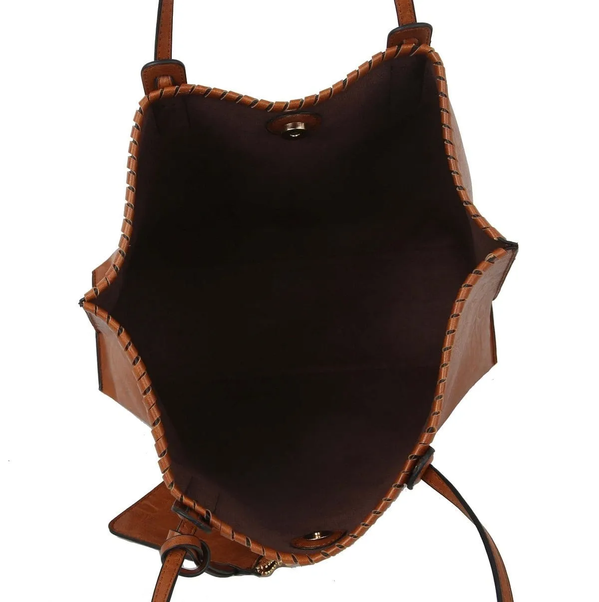 LHU364 3-in-1 Whipstitch Detail Shoulder/Shopper w/ 2 Zipper Pouches