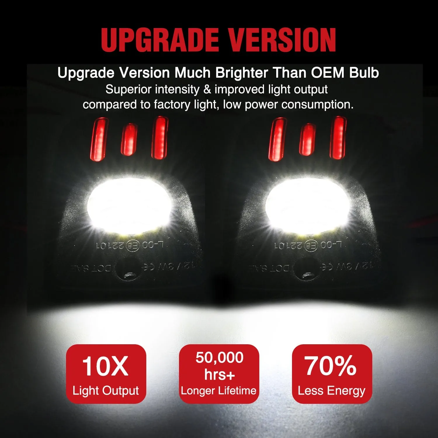 License Plate Lights Compatible with 1995 1996 1997 1998 1999 2000 2001 2002 2003 2004 Toyota Tacoma Red OLED Neon Tube 6000K White 2PCS Pack