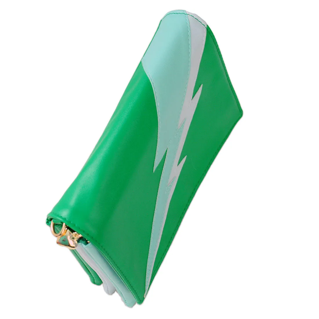 Lightning Bolt Romy Convertible Clutch in Electric Emerald