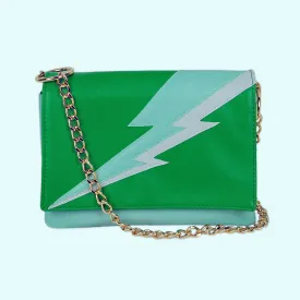 Lightning Bolt Romy Convertible Clutch in Electric Emerald