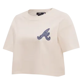 MLB ATLANTA BRAVES VARSITY BLUES WOMEN'S BOXY TEE (LINEN)