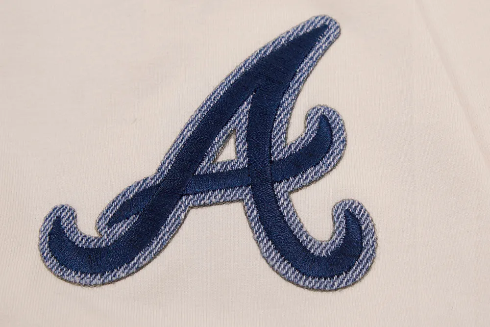 MLB ATLANTA BRAVES VARSITY BLUES WOMEN'S BOXY TEE (LINEN)