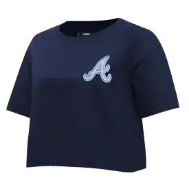 MLB ATLANTA BRAVES VARSITY BLUES WOMEN'S BOXY TEE (MIDNIGHT NAVY)