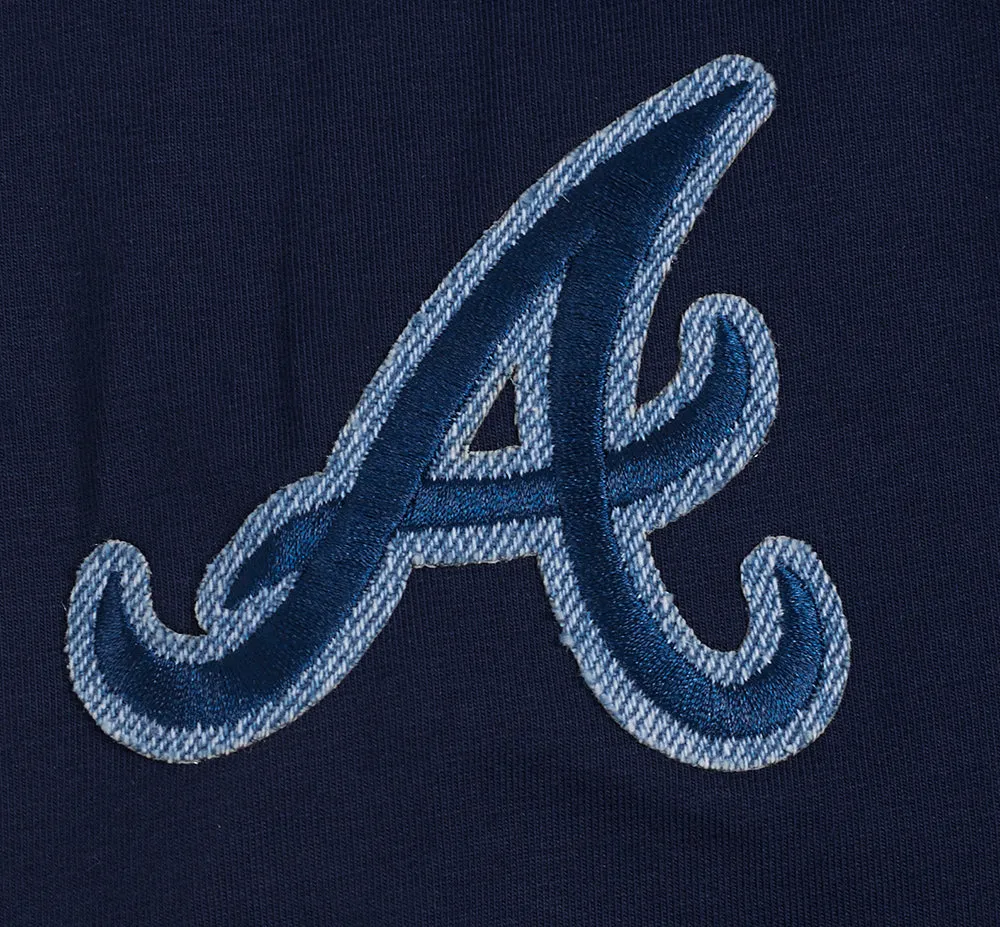 MLB ATLANTA BRAVES VARSITY BLUES WOMEN'S BOXY TEE (MIDNIGHT NAVY)
