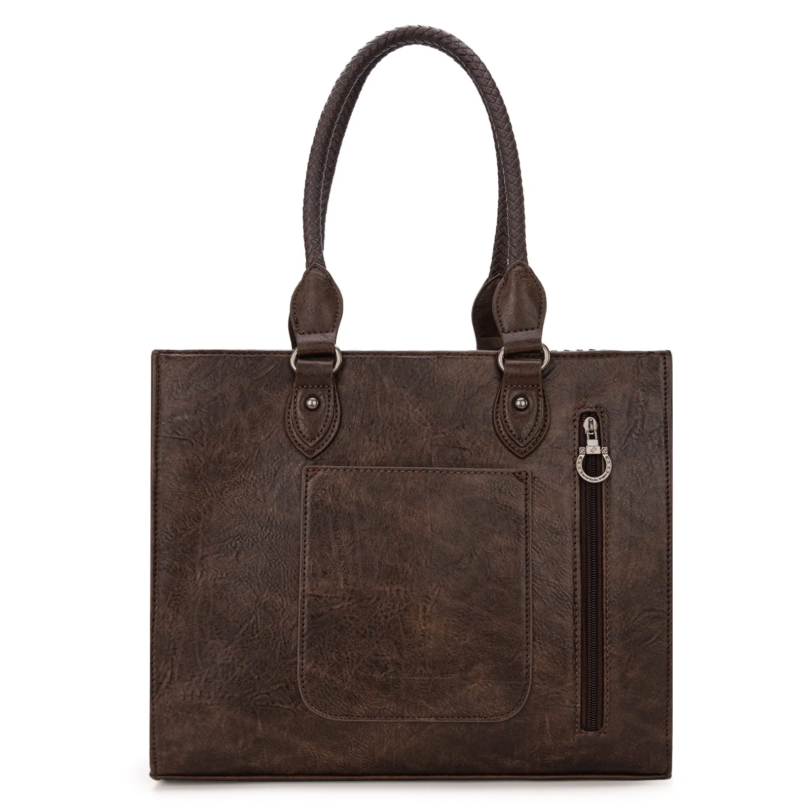 MW1273G-8250 Montana West Tooled  Concealed Carry Tote- Coffee