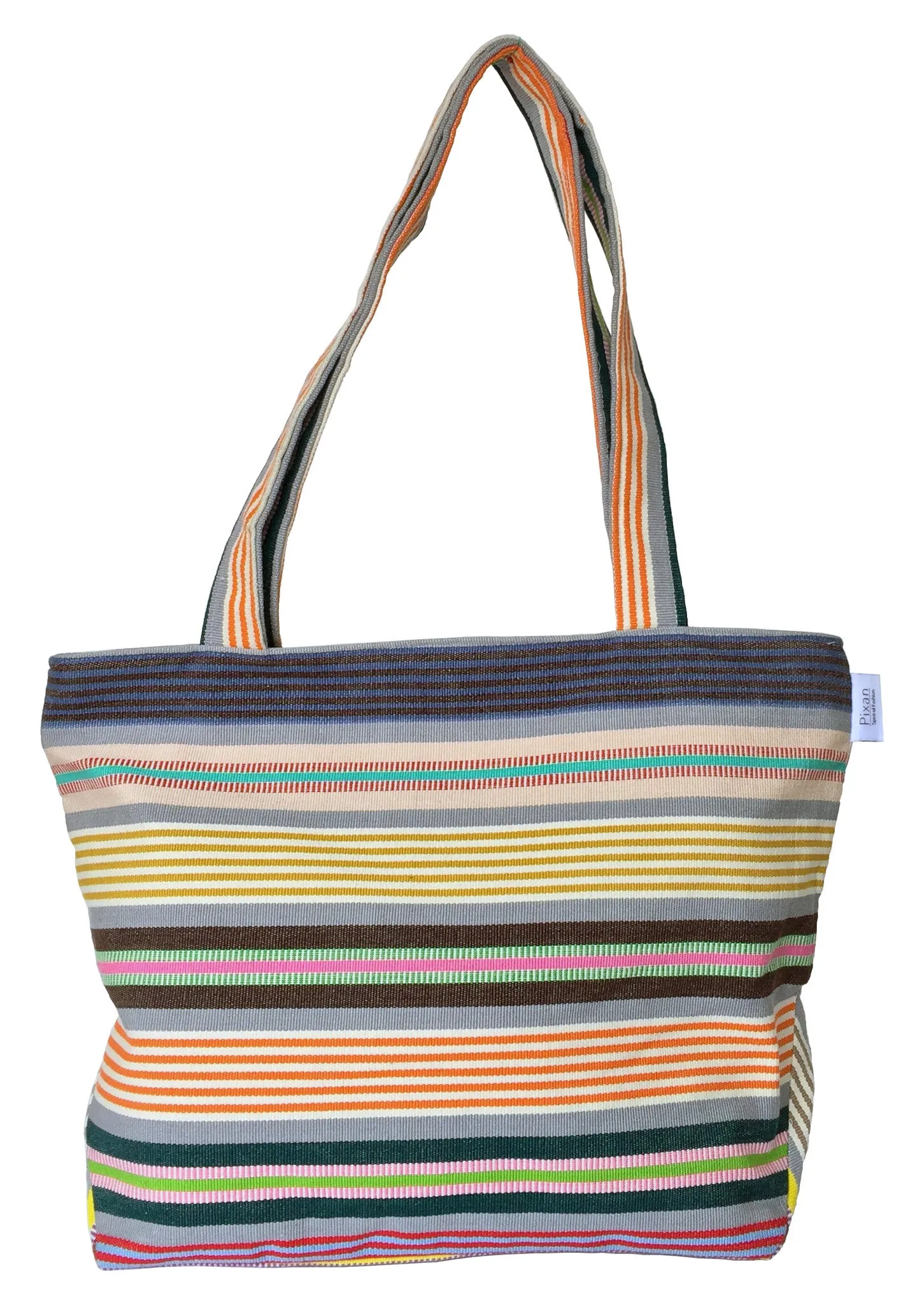 Natural Dye Striped Tote Bag