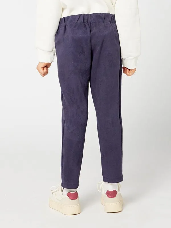 One Friday Navy Blue Suede Legging