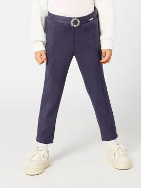 One Friday Navy Blue Suede Legging