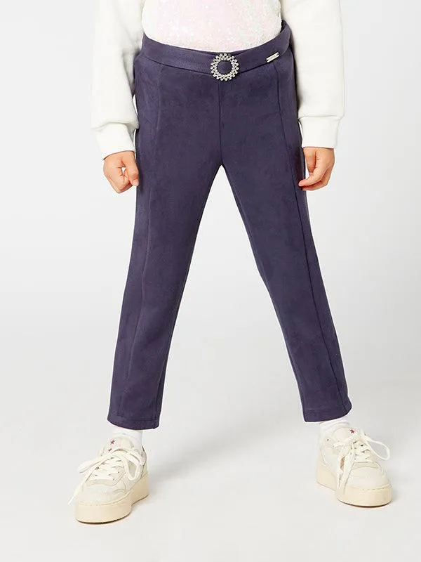 One Friday Navy Blue Suede Legging