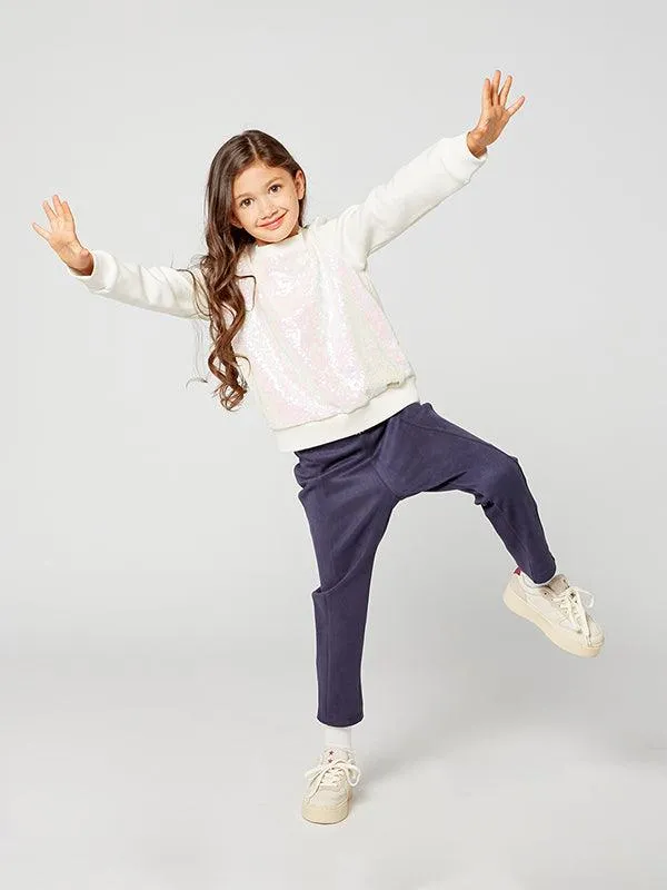 One Friday Navy Blue Suede Legging