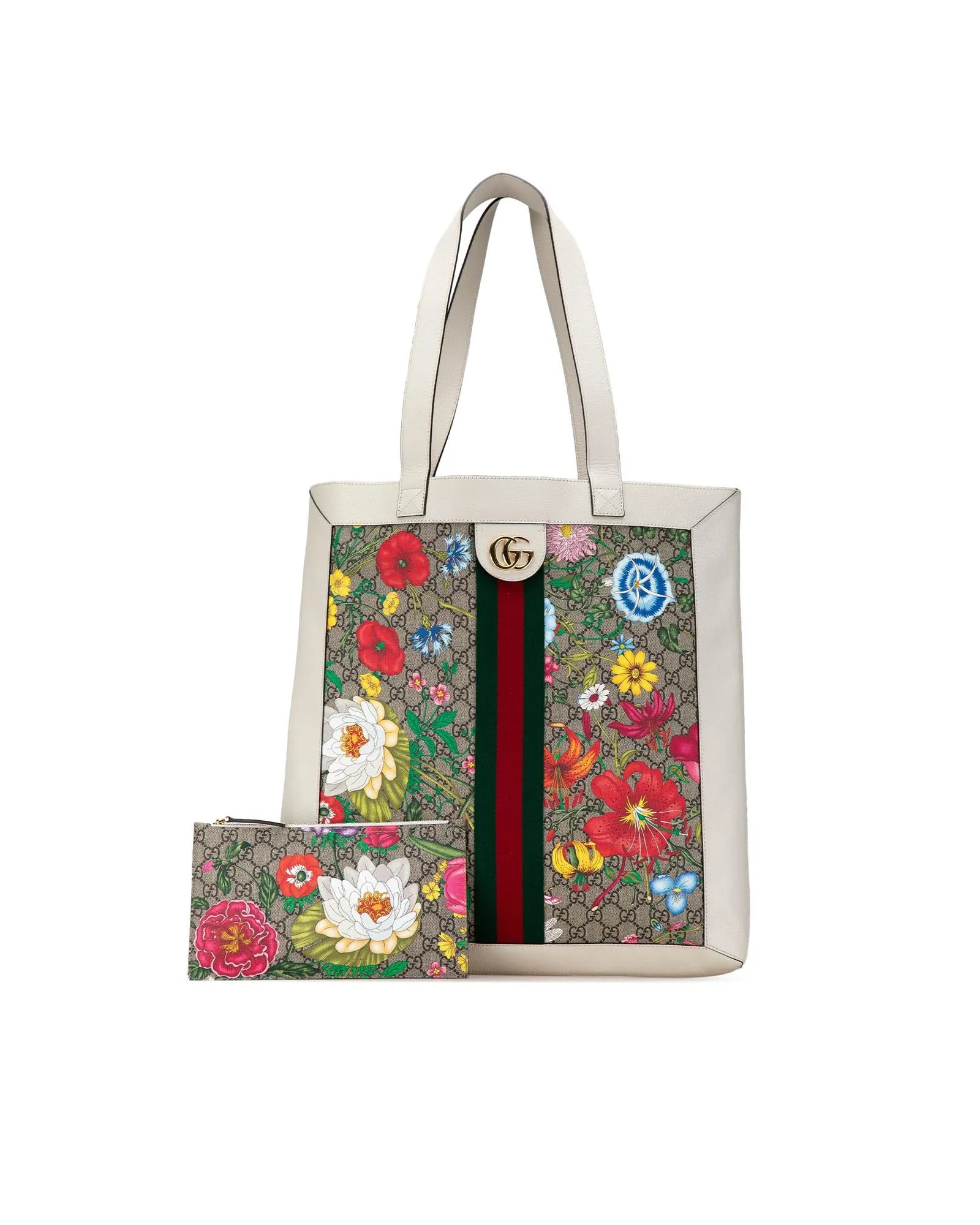 Ophidia Tote Bag with Leather Trim and Flat Handles