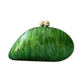 Pre Order:  Marbled Green Shell Clutch Bag