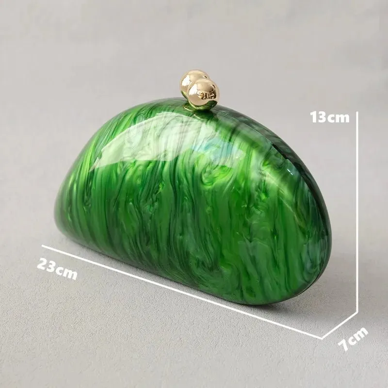 Pre Order:  Marbled Green Shell Clutch Bag