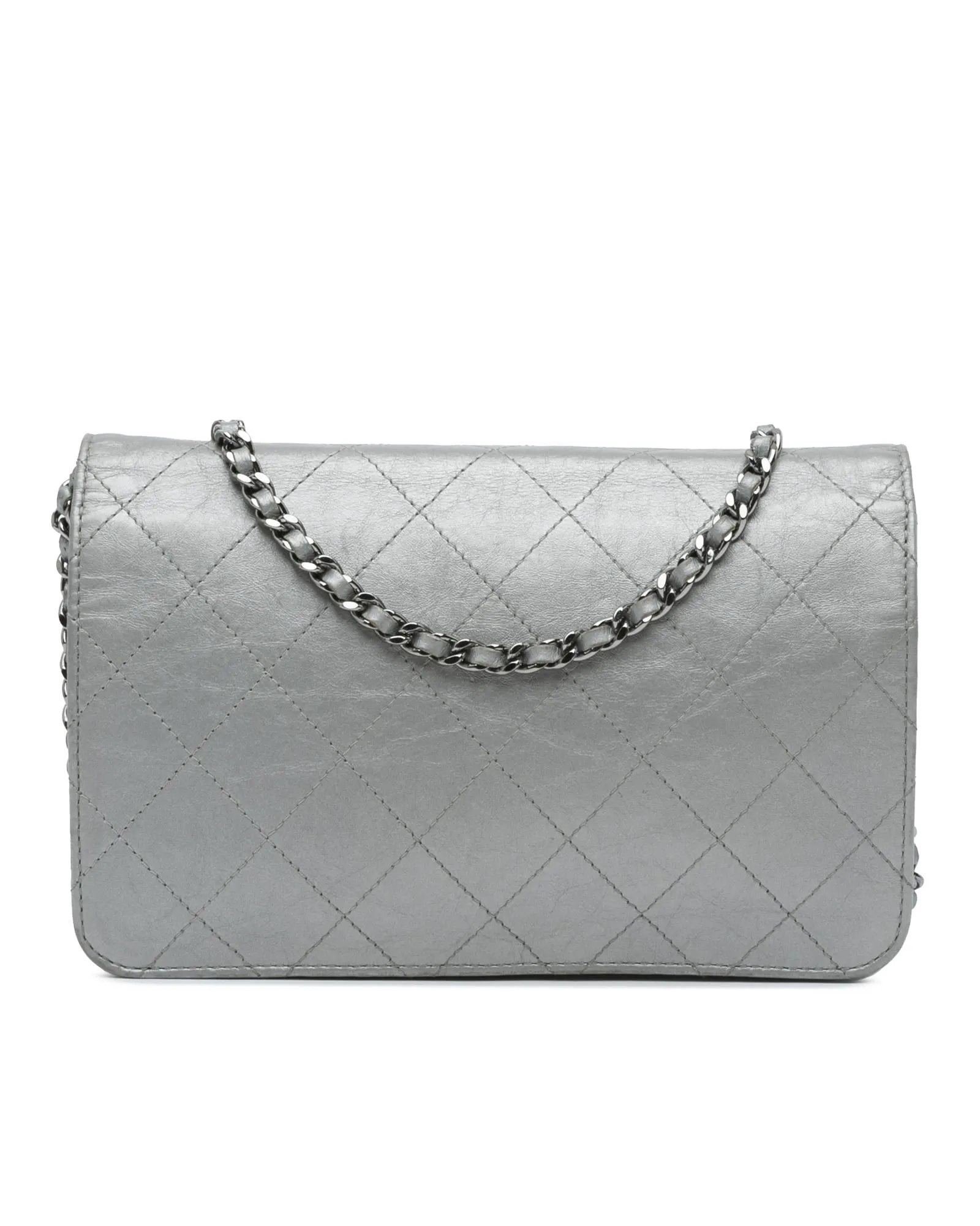 Quilted Calfskin Wallet On Chain with Shoulder Strap