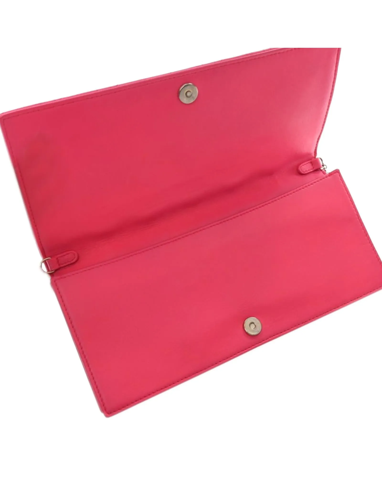 Quilted Lambskin Chain Wallet with Flap Closure