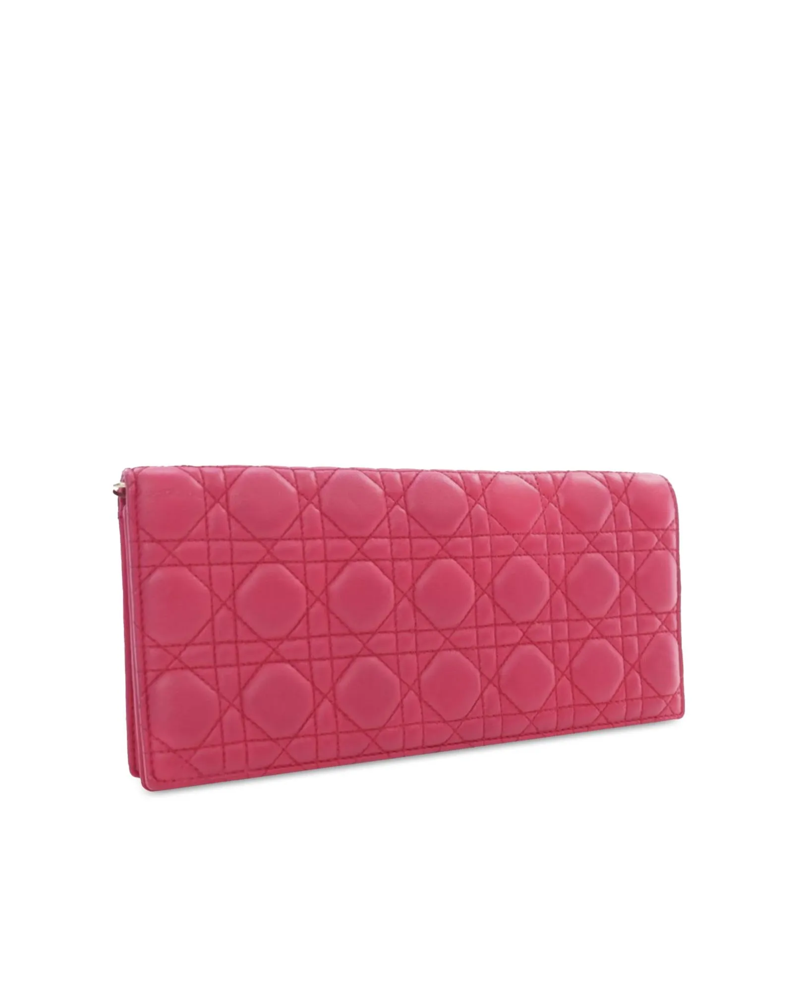 Quilted Lambskin Chain Wallet with Flap Closure