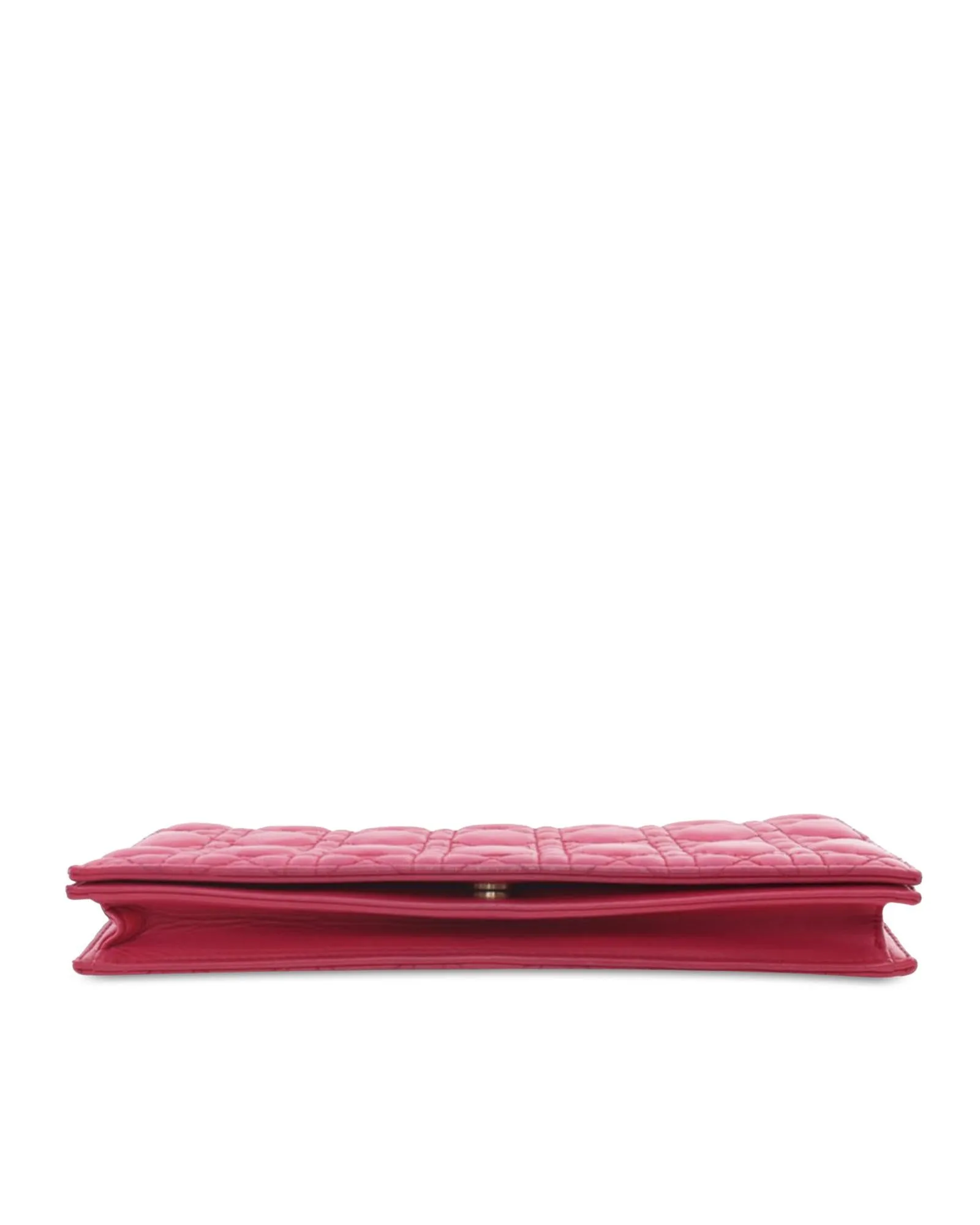 Quilted Lambskin Chain Wallet with Flap Closure