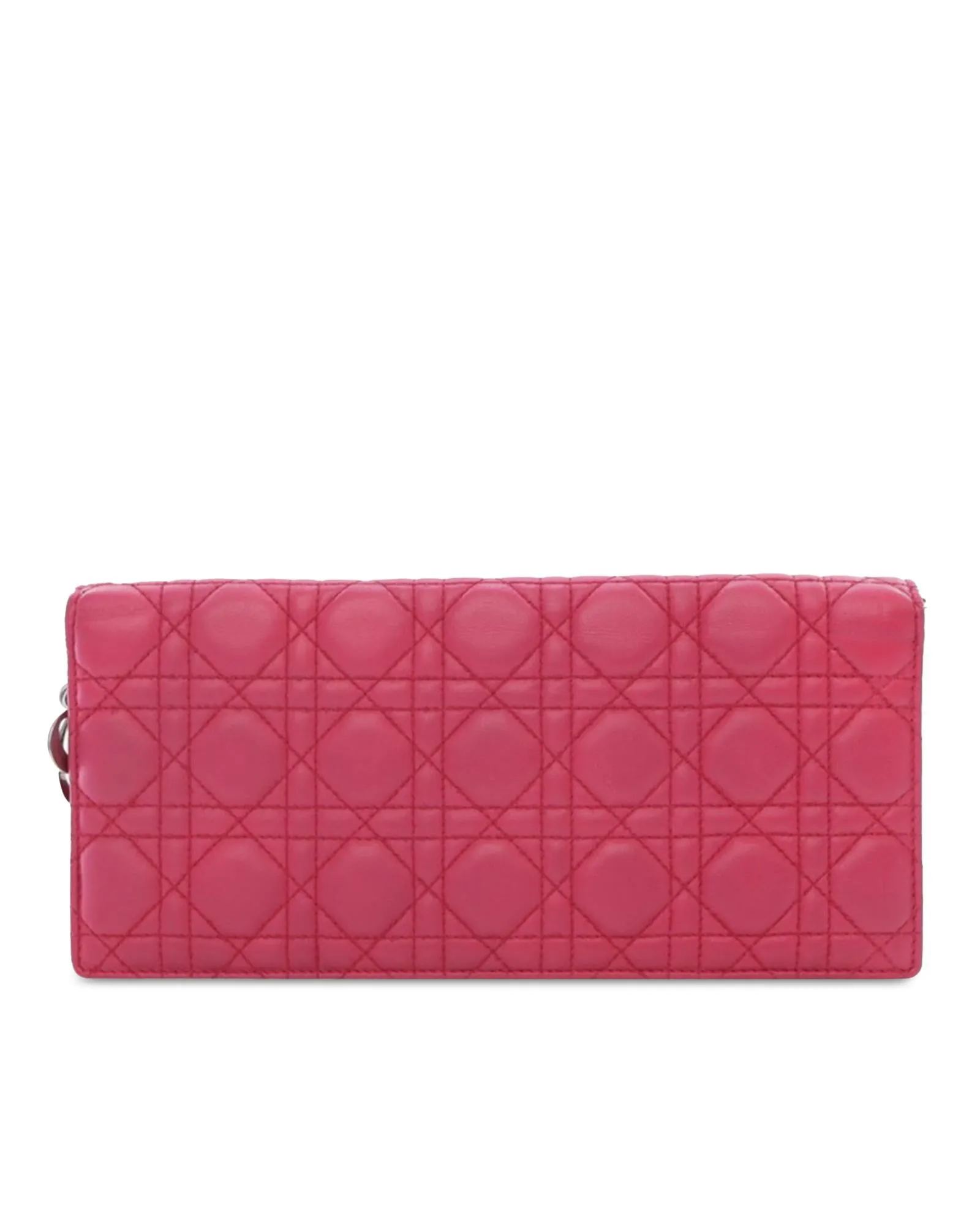 Quilted Lambskin Chain Wallet with Flap Closure