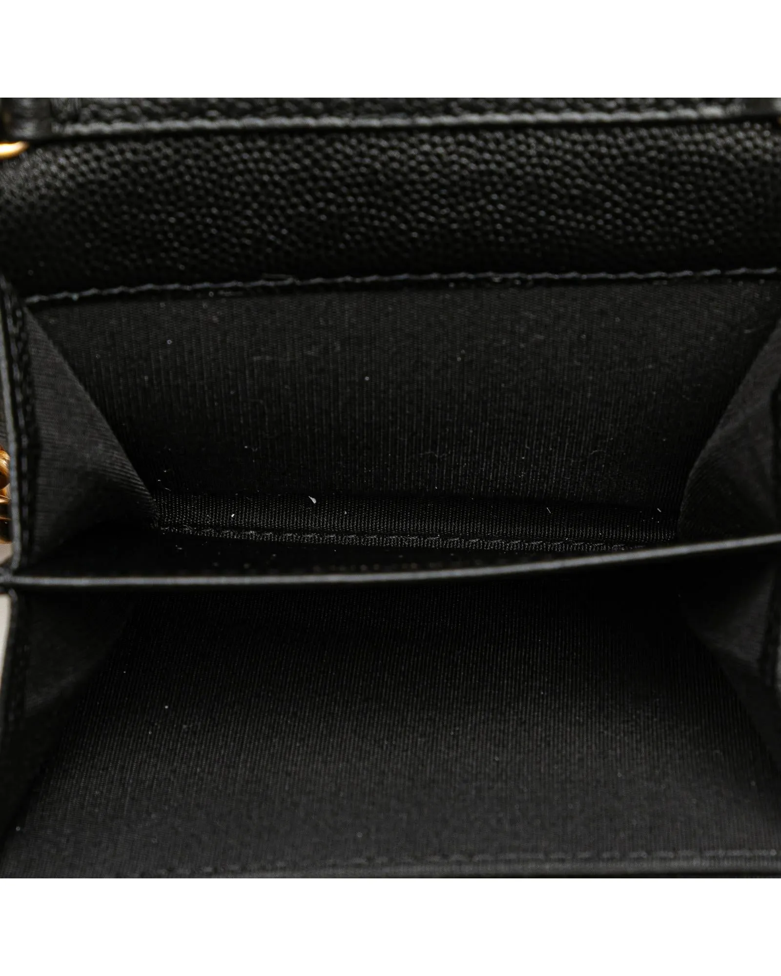 Quilted Leather Boy Card Holder with Chain