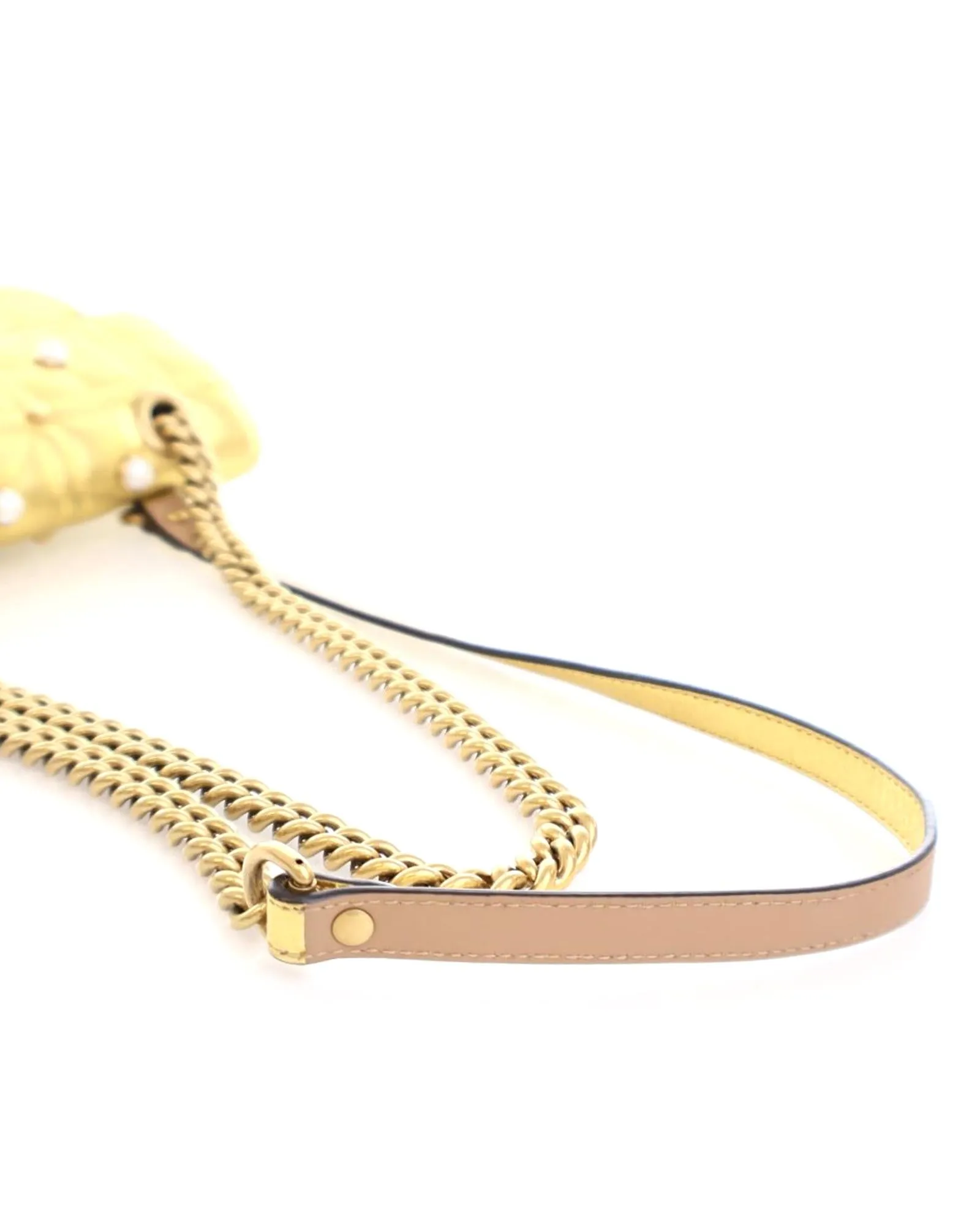Quilted Leather Crossbody Bag with Faux Pearl Details