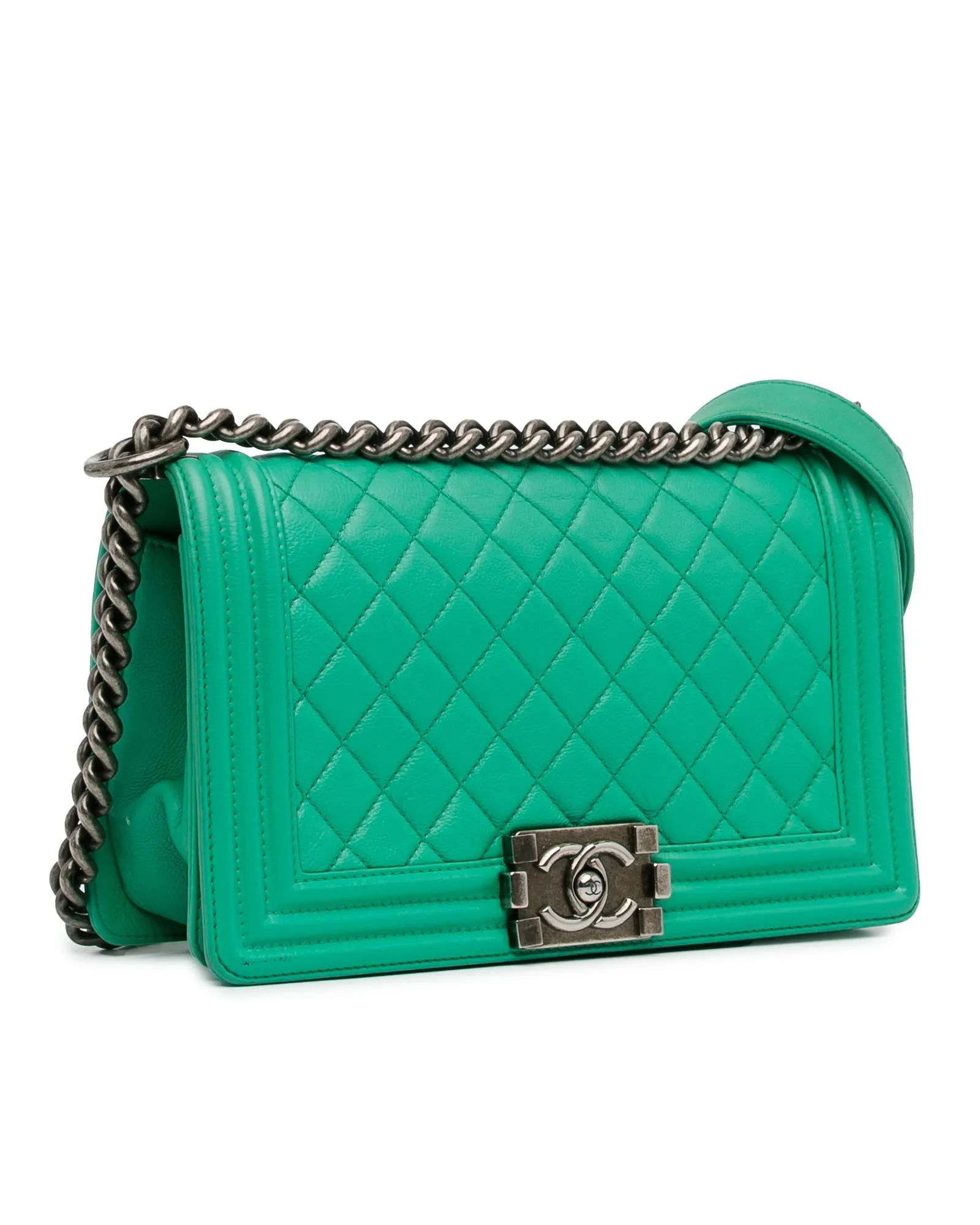 Quilted Leather Flap Shoulder Bag