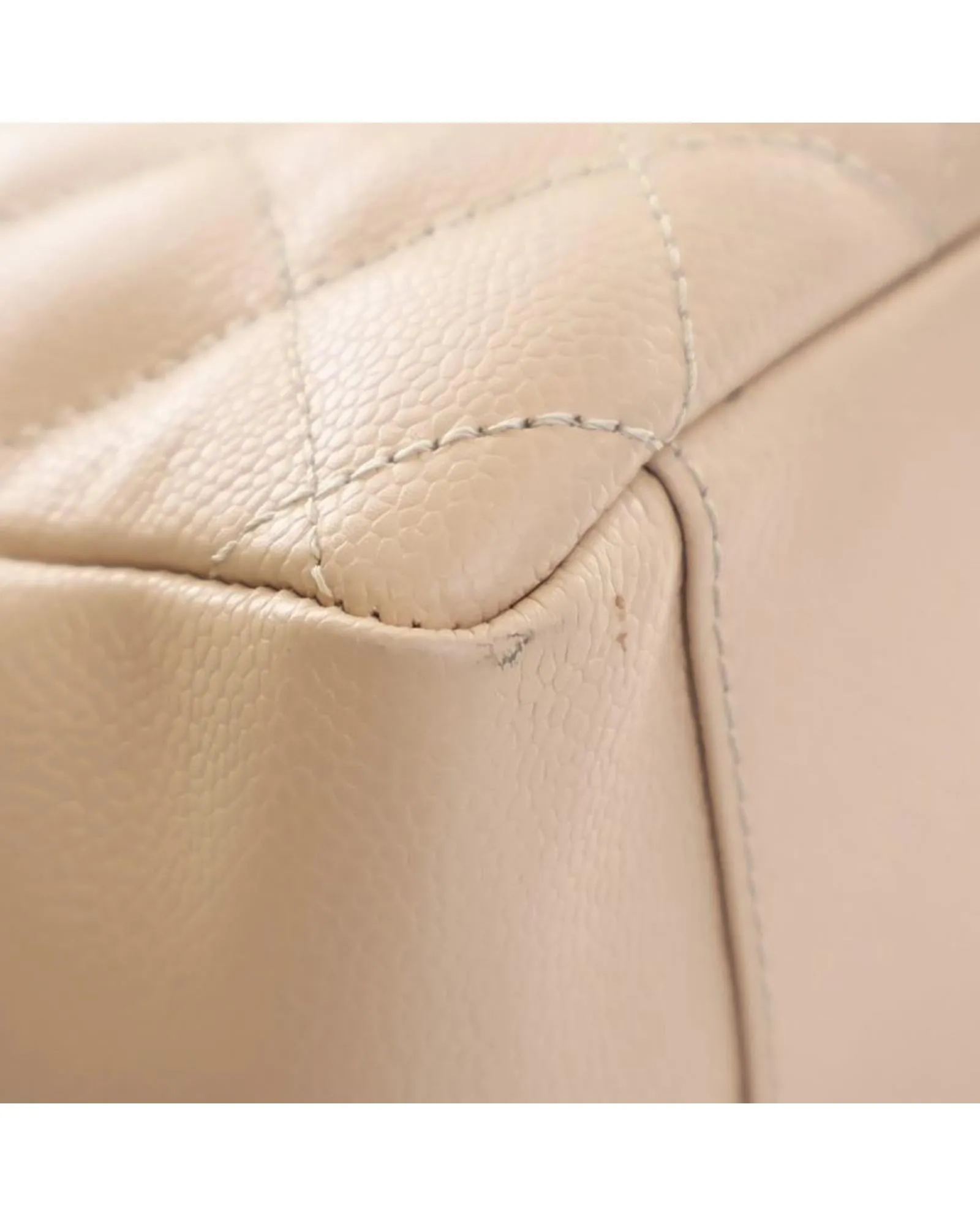Quilted Leather Grand Shopping Tote with Chain Straps and Multiple Pockets