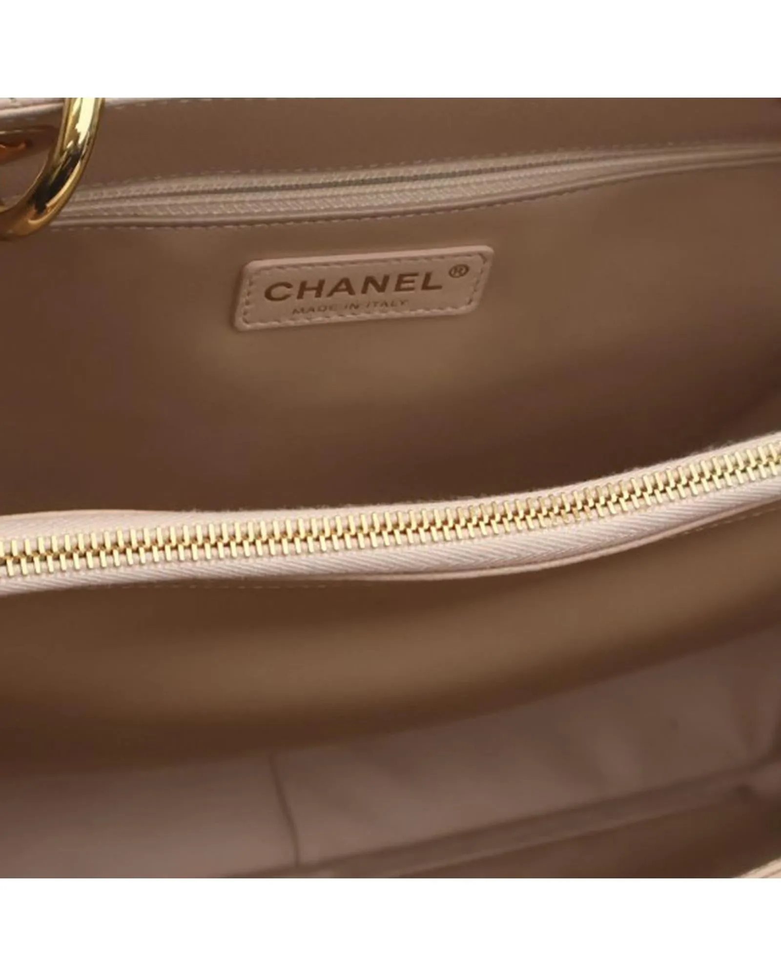 Quilted Leather Grand Shopping Tote with Chain Straps and Multiple Pockets