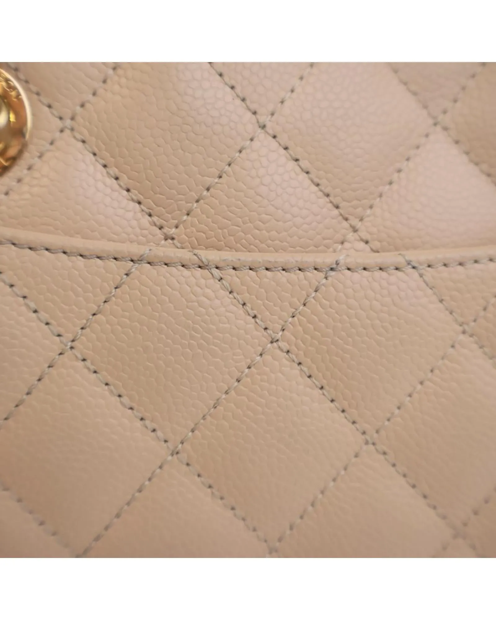 Quilted Leather Grand Shopping Tote with Chain Straps and Multiple Pockets