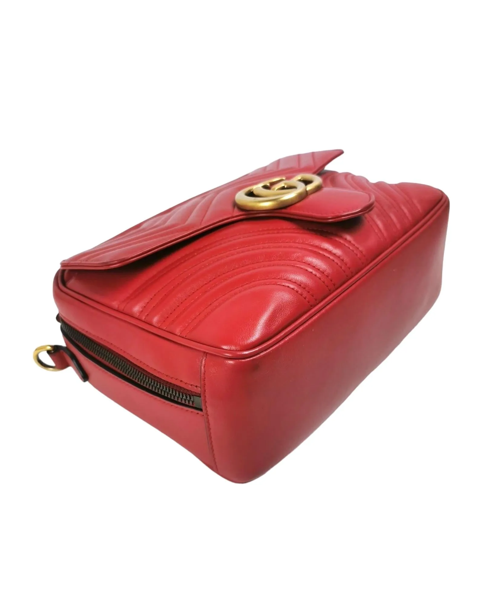Quilted Top Handle Bag with Golden GG Clasp