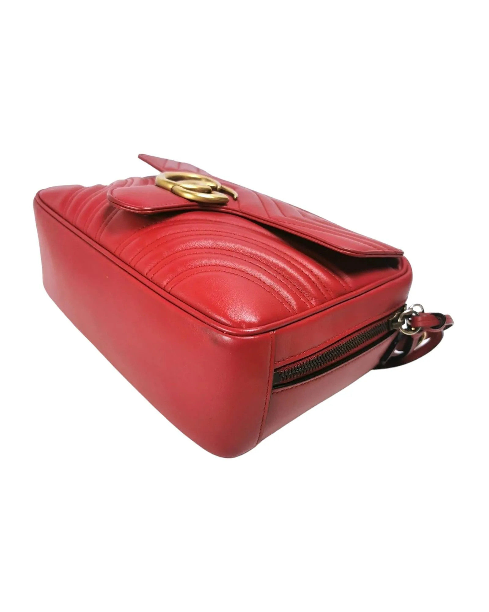 Quilted Top Handle Bag with Golden GG Clasp