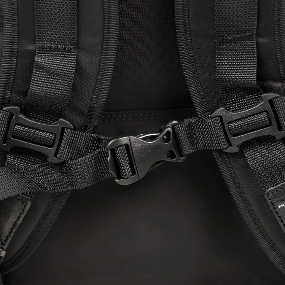 "Potential" backpack / overnighter, black Cordura and leather with all-black hardware