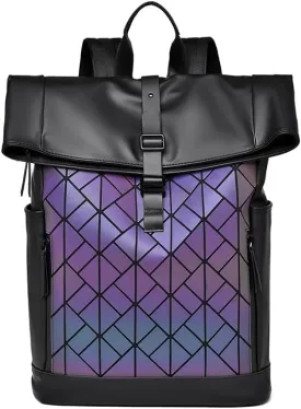 Roll Top Laptop Backpack for Men Women, Expandable Casual Daypack for 15.6 Inch Macbook Water-Resistant Commuter Laptop Rucksack Large Capacity Adjustable (Colorful)