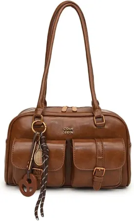 Shoulder Bag Retro Top Handle Bag Y2k 90s Multiple Pockets Designer Handbag Soft Trendy Underarm Purse