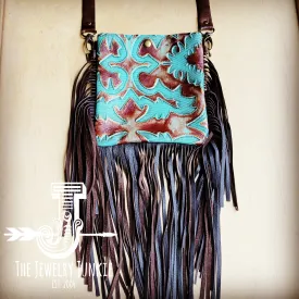 **Small Crossbody Handbag w/ Copper LaredoFull Fringe 508ff