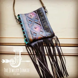 **Small Crossbody Handbag w/ Magenta Navajo Leather 512n