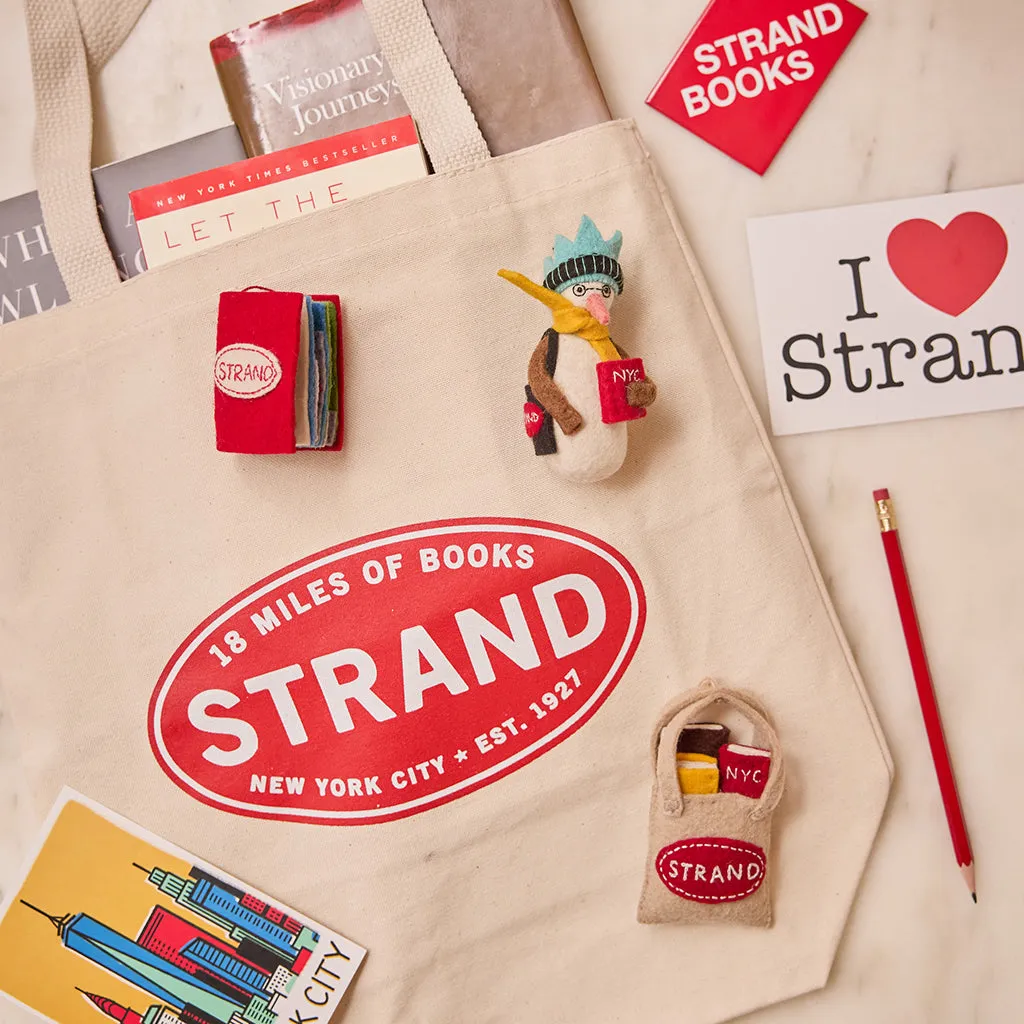 Strand Bookstore Bag with Books Ornament