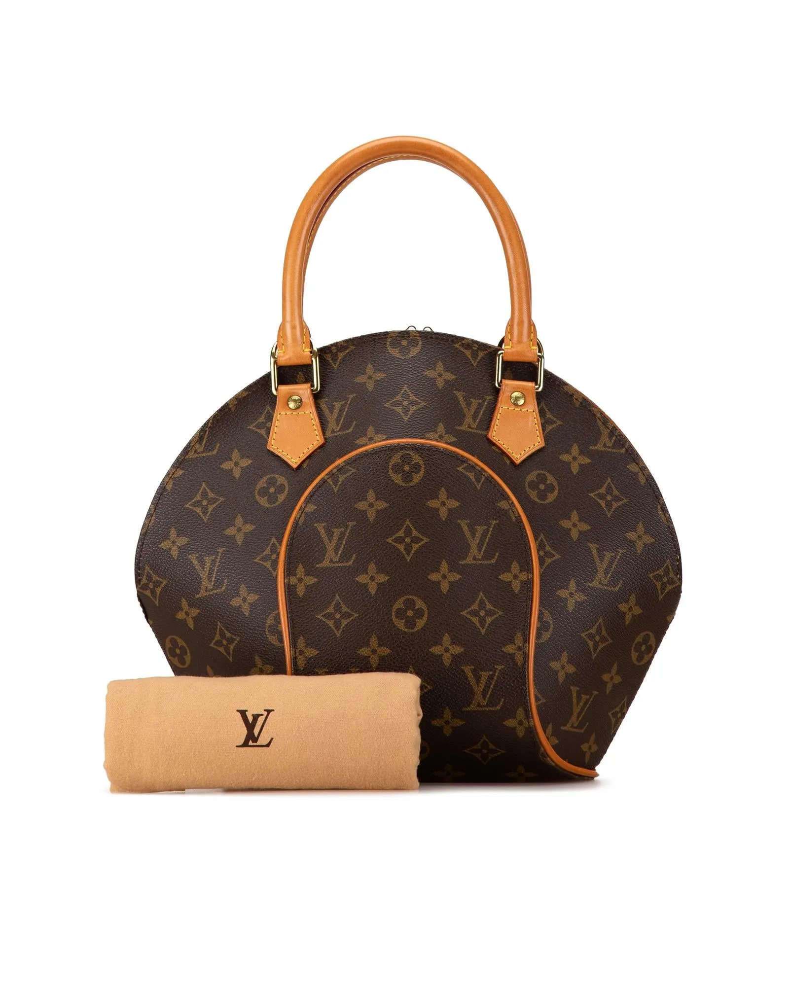 Structured Monogram Canvas Ellipse Handbag