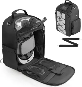 Travel Carrying Case Compatible with Oculus Meta Quest 2/Quest 3/Quest Pro/Quest 3S VR Elite Strap, Travel Backpack with Multi-Pockets for Controllers Accessories (Black)