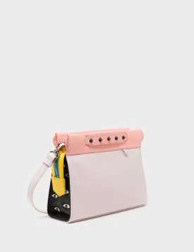 Vali Crossbody Powder Pink Leather Bag - All Over Eyes Embroidery