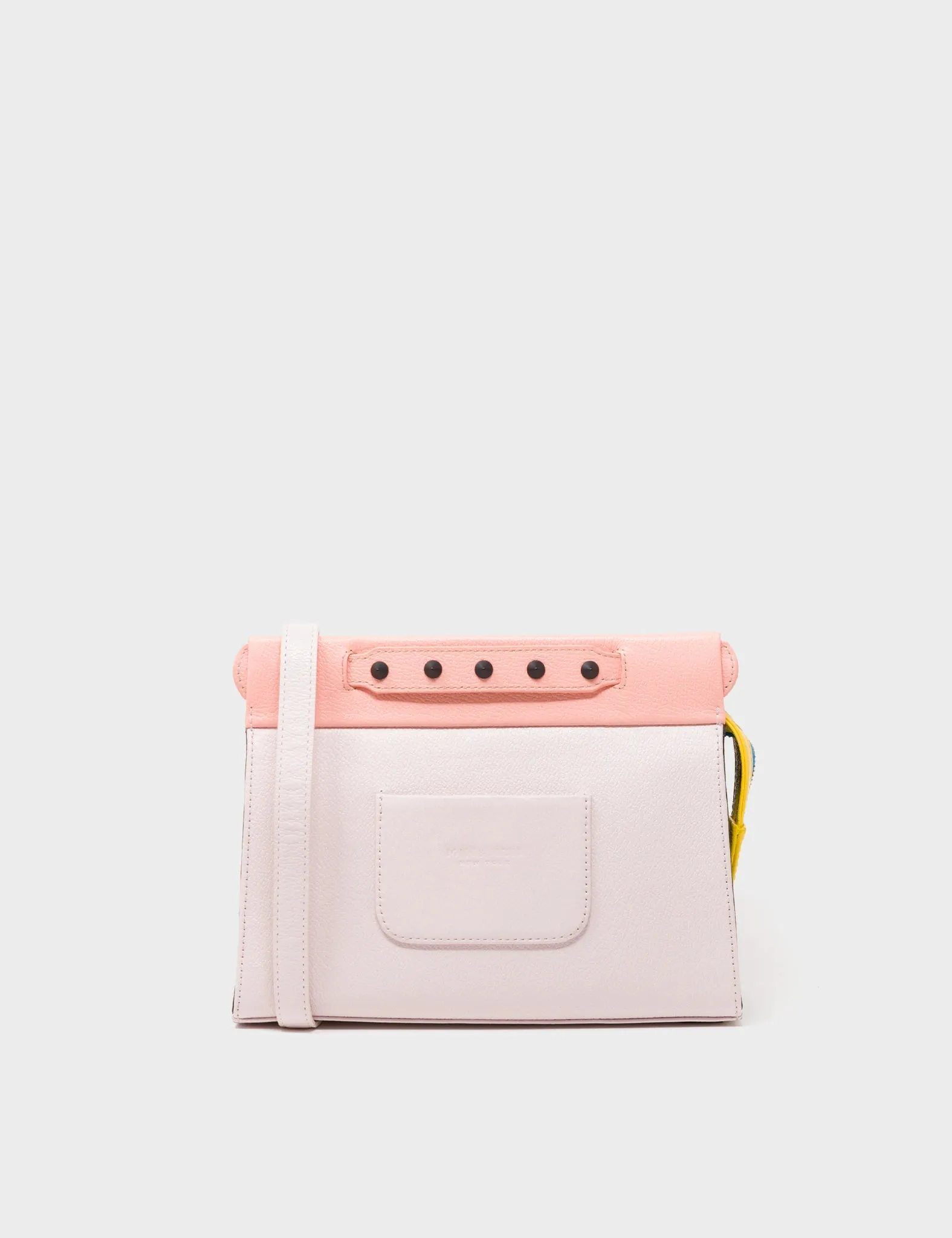 Vali Crossbody Powder Pink Leather Bag - All Over Eyes Embroidery